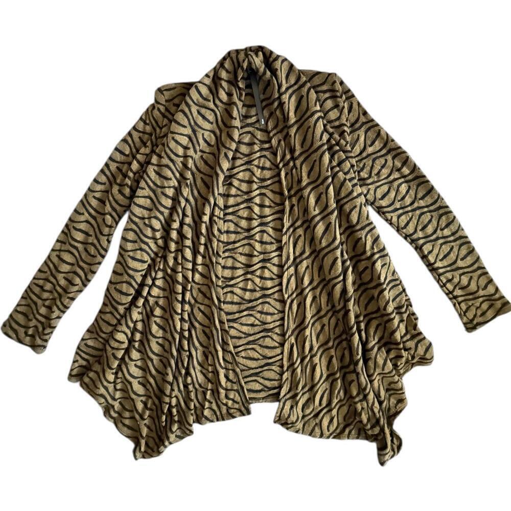 Karen T Designs Animal Print Open Front Cardigan Jacket Made in USA L